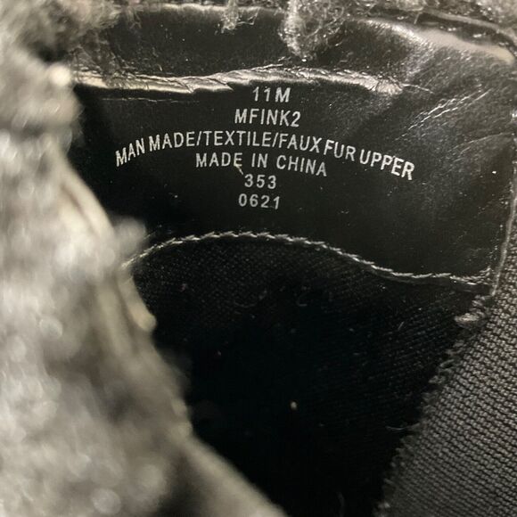 Marc Fisher Black Ink faux Leather/fur Chelsea Platform Boot women’s Size11 Blk - Picture 9 of 10